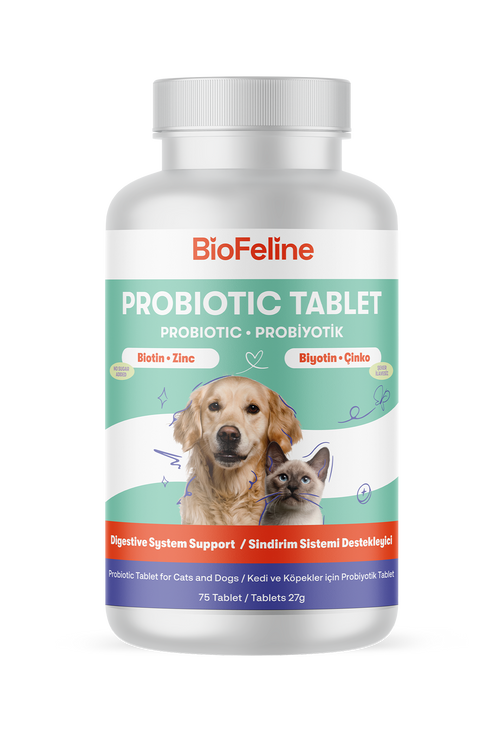 Kedi & Köpek İçin Tablet Probiyotik – Sindirim ve Bağışıklık Desteği, 25 Adet | BioFeline