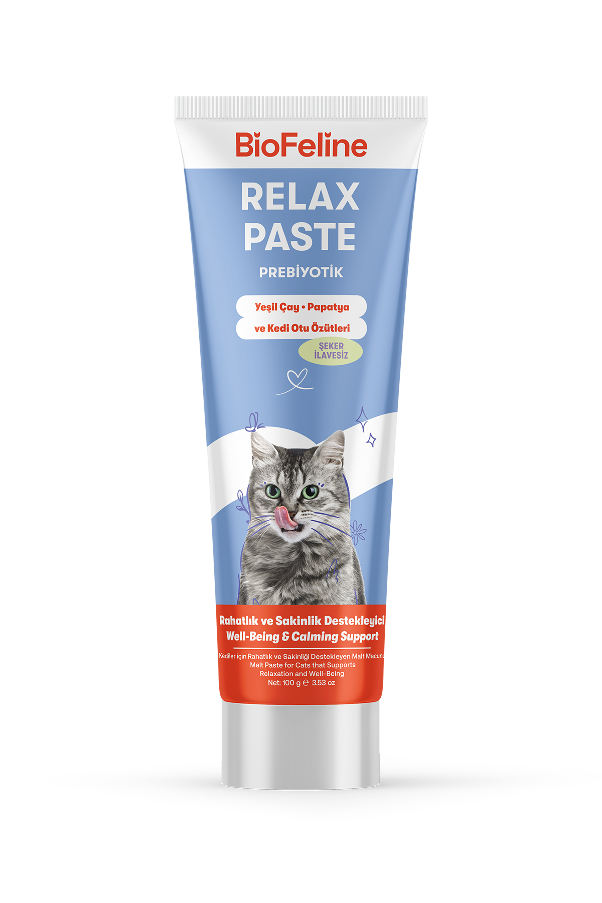 Kediler İçin Sakinleştirici Relax Macunu 30 g – Stres Azaltıcı | Deneme Boy | BioFeline