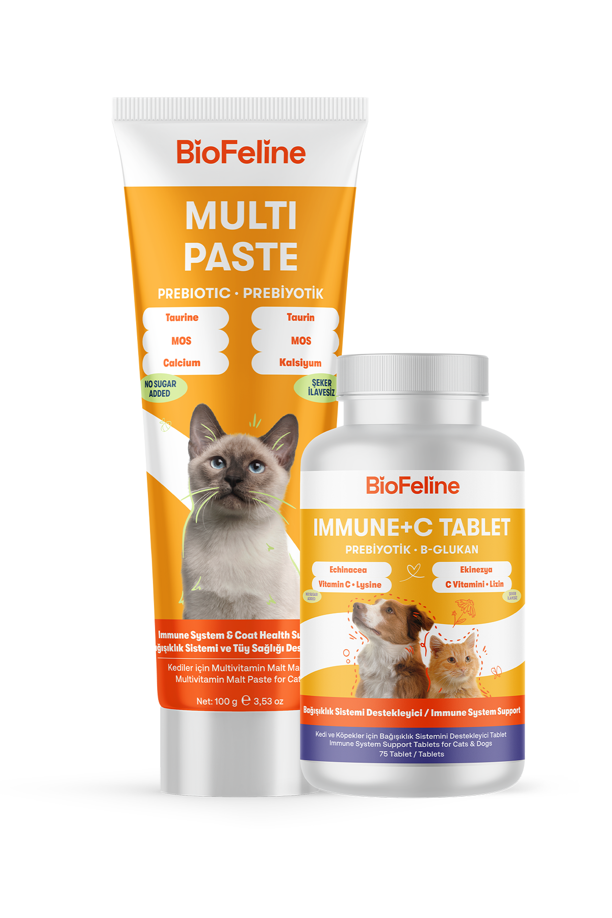 Kediler İçin Bağışıklık & Enerji Destek Seti – Multivitamin | BioFeline