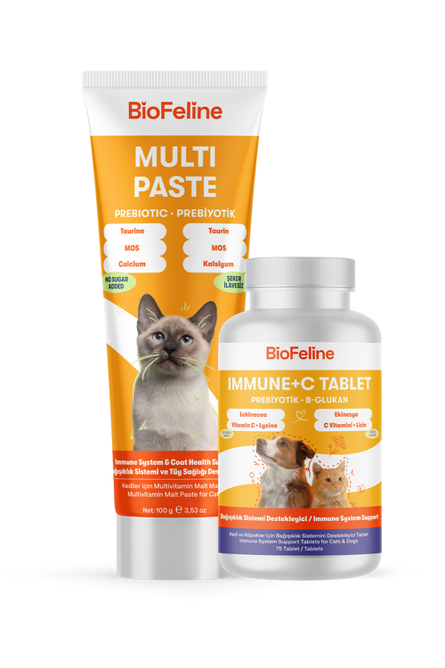 Kediler İçin Bağışıklık & Enerji Destek Seti – Multivitamin | BioFeline