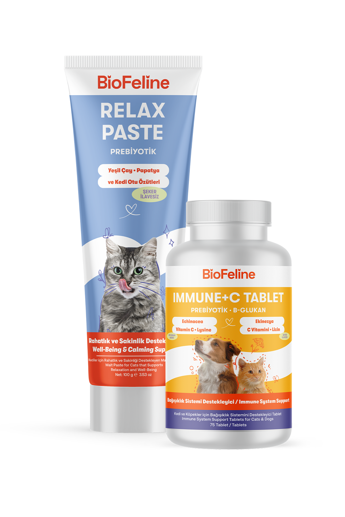 Kediler İçin Sakinleştirici Relax Macunu – Stres ve Gerginlik, 100 g | BioFeline