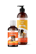 Köpekler İçin Tüy Sağlığı Destek Seti – Omega 3-6 Balık Yağı + Biotin Damla | BioFeline