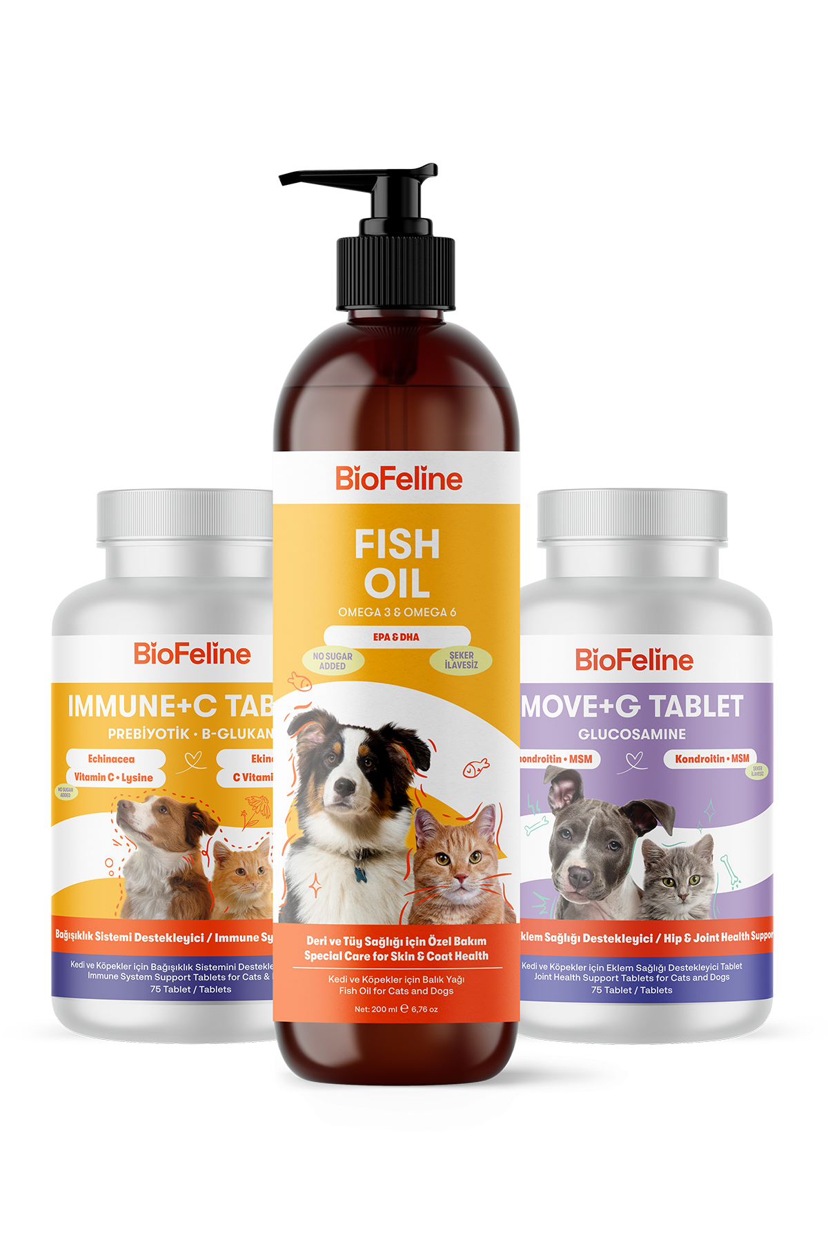 Kedi & Köpek İçin Eklem & Bağışıklık Destek Seti | BioFeline