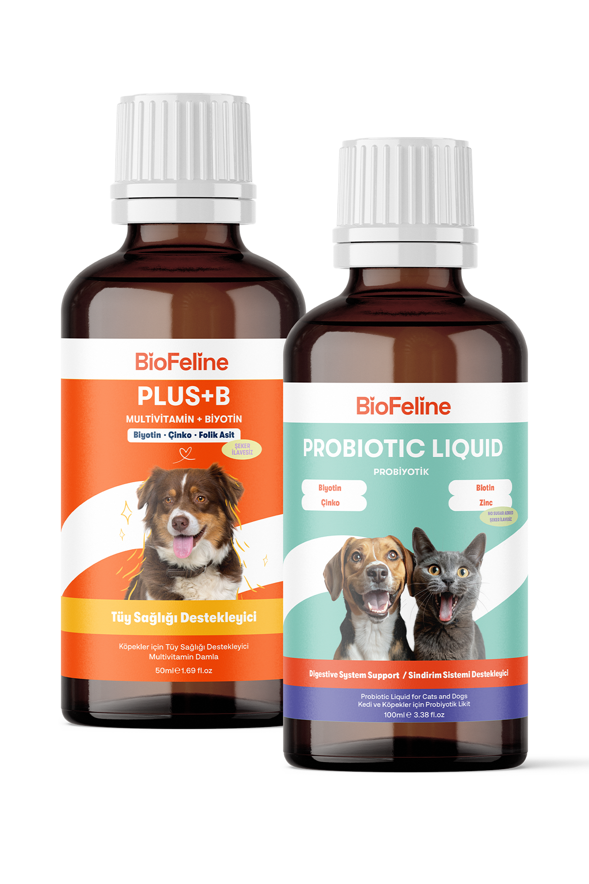 Köpekler İçin Sıvı Probiyotik & Multivitamin Damla – Sindirim ve Bağışıklık, 50 ml | BioFeline