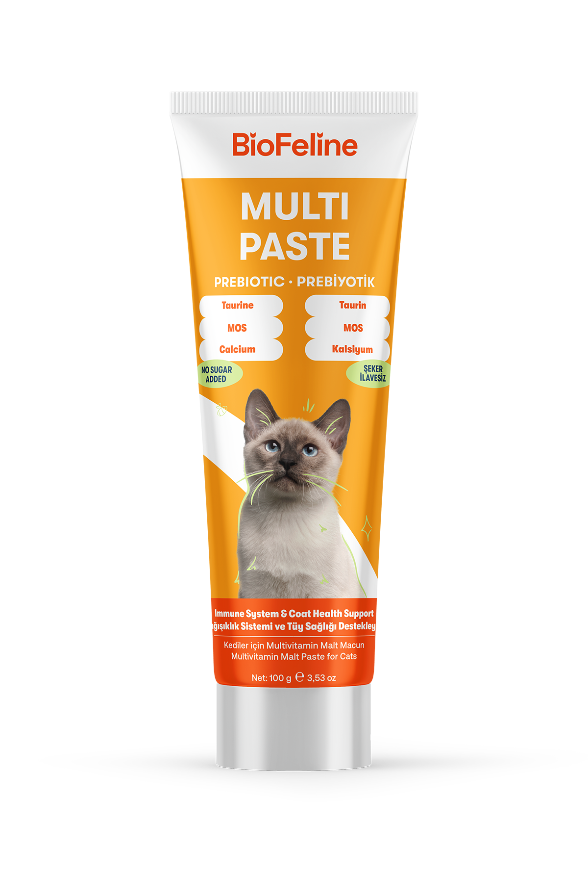 Kediler İçin Tüy Yumağı & Bağışıklık Destek Macunu 100 g | BioFeline
