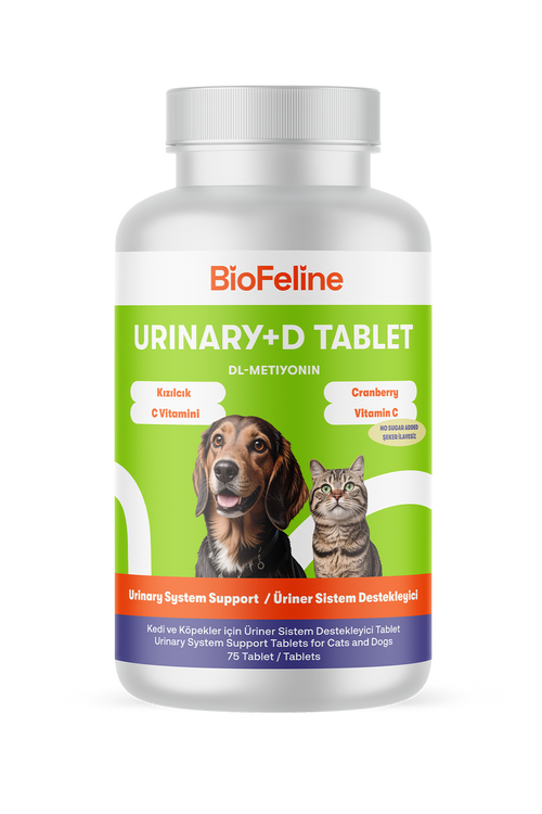 Kedi & Köpek İçin Üriner Destek Tableti – İdrar Yolu Konforu, 75 Adet | BioFeline