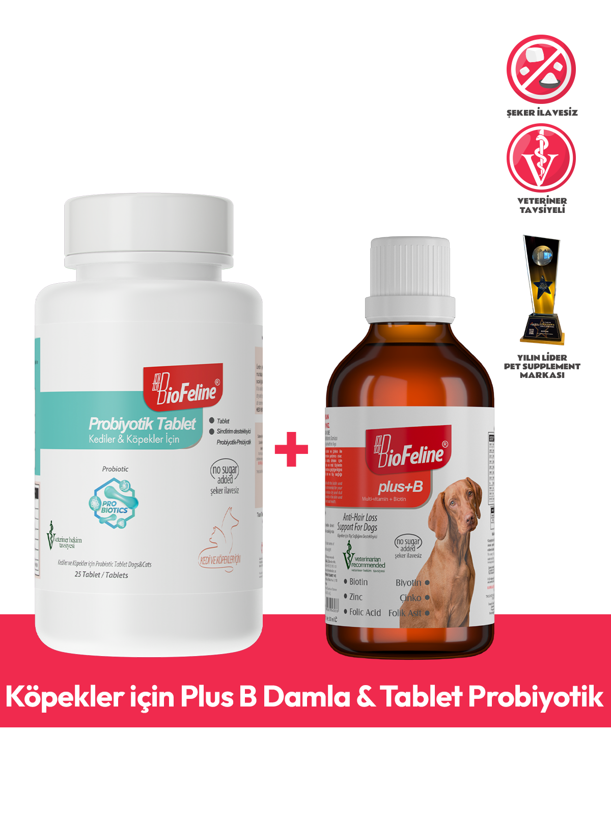 Köpekler İçin Probiyotik ve Vitamin Takviyesi | Damla + Tablet Set | Sindirim & Bağışıklık Desteği