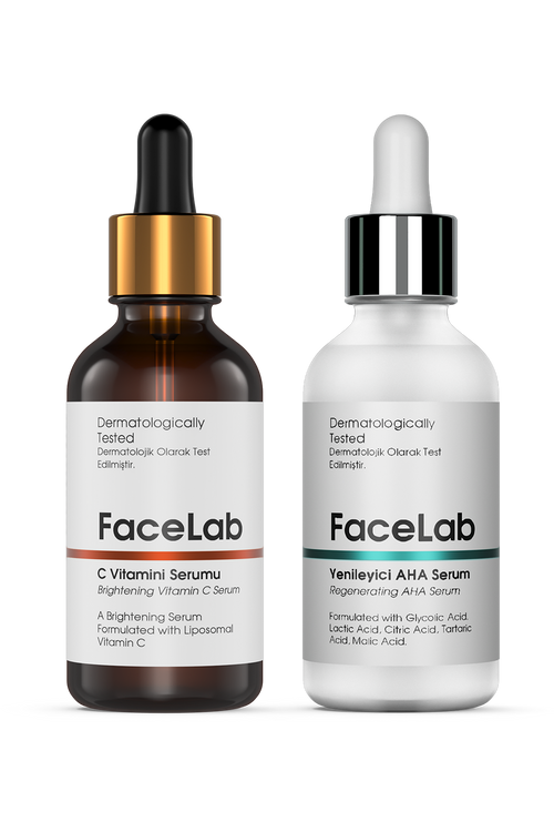 Facelab AHA Peeling & C Vitamini Serum Seti – 2'li