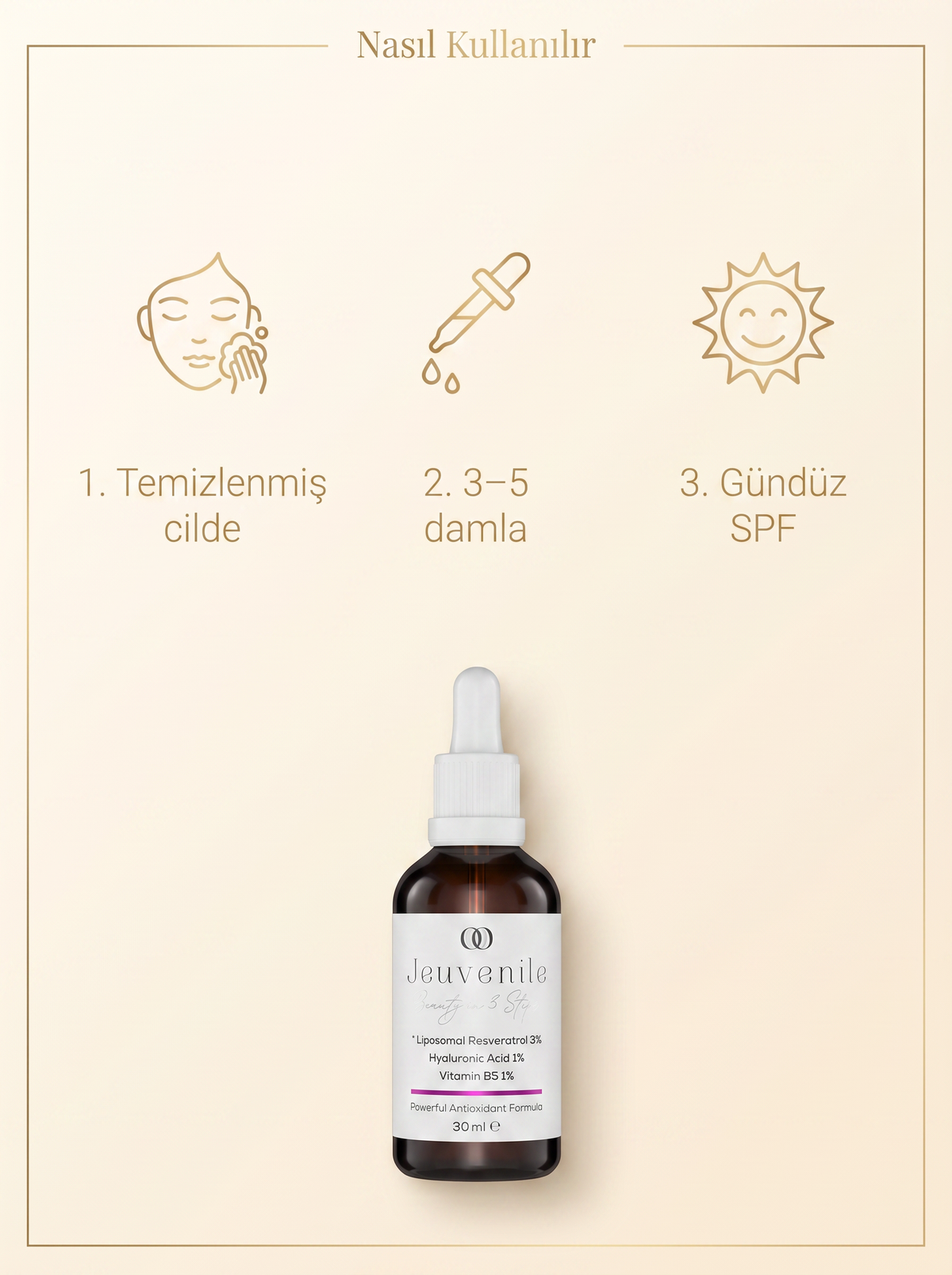 Jeuvenile Resveratrol serumu nasıl kullanılır — 3 adım rutin