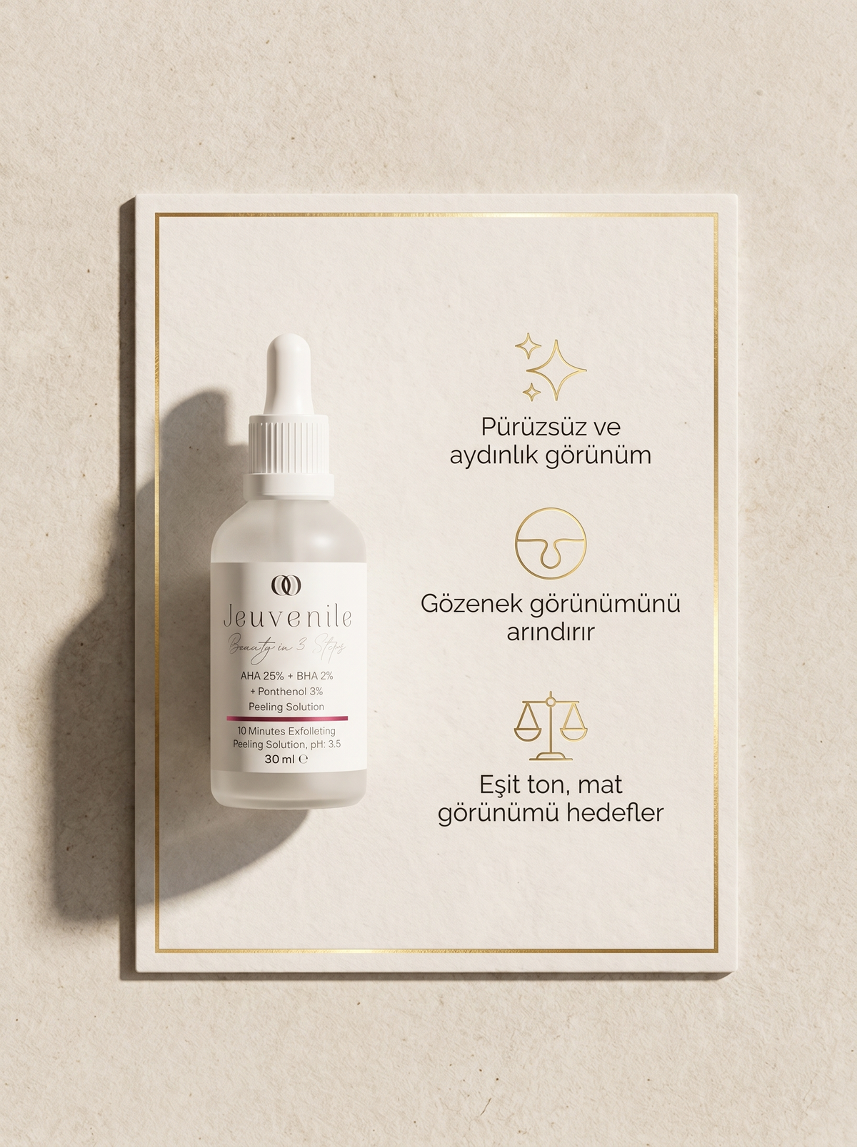 Jeuvenile peeling serum faydaları: pürüzsüz, aydınlık, eşit ton görünümü