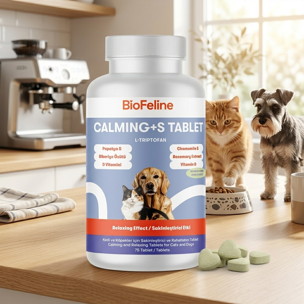 Kedi & Köpek İçin Sakinleştirici Tablet – Stres ve Gerginlik Dönemleri, 75 Adet | BioFeline