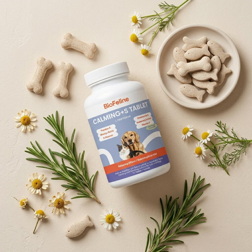 Kedi & Köpek İçin Sakinleştirici Tablet – Stres ve Gerginlik Dönemleri, 75 Adet | BioFeline