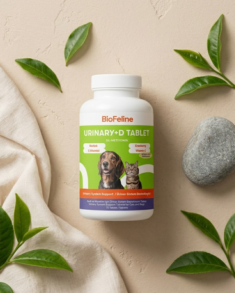Kedi & Köpek İçin Üriner Destek Tableti – İdrar Yolu Konforu, 75 Adet | BioFeline