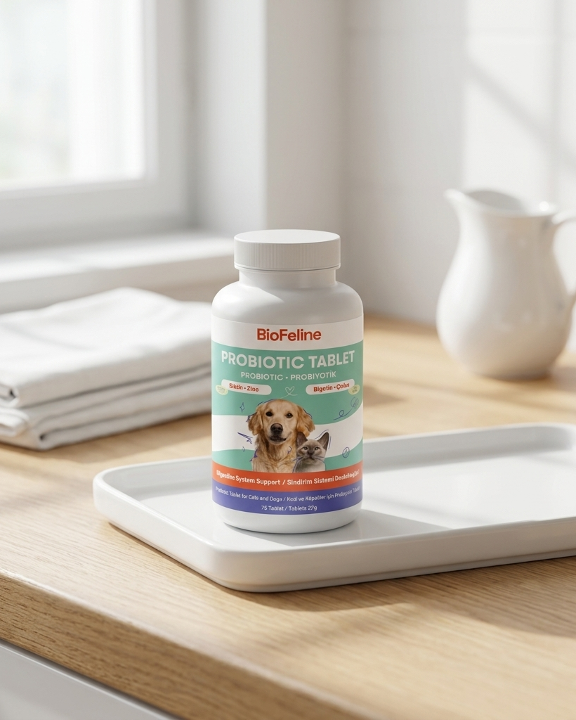Kedi & Köpek İçin Tablet Probiyotik – Sindirim ve Bağışıklık Desteği, 25 Adet | BioFeline