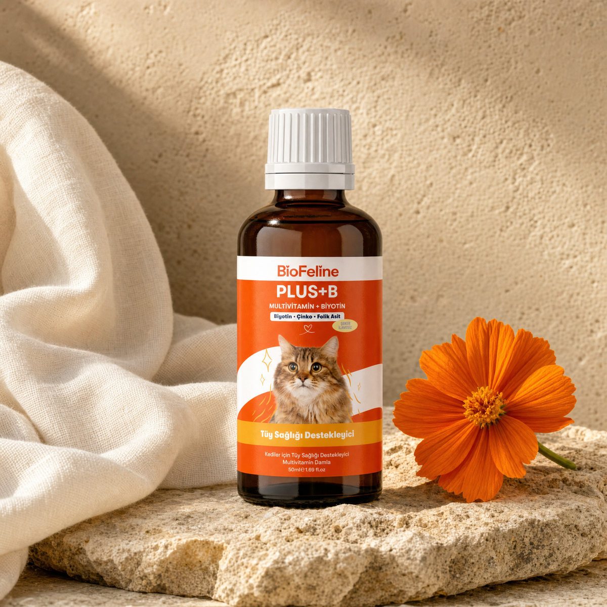 Kedi Biotin & Çinko Damlası 50 ml - Tüy Sağlığı Desteği | BioFeline