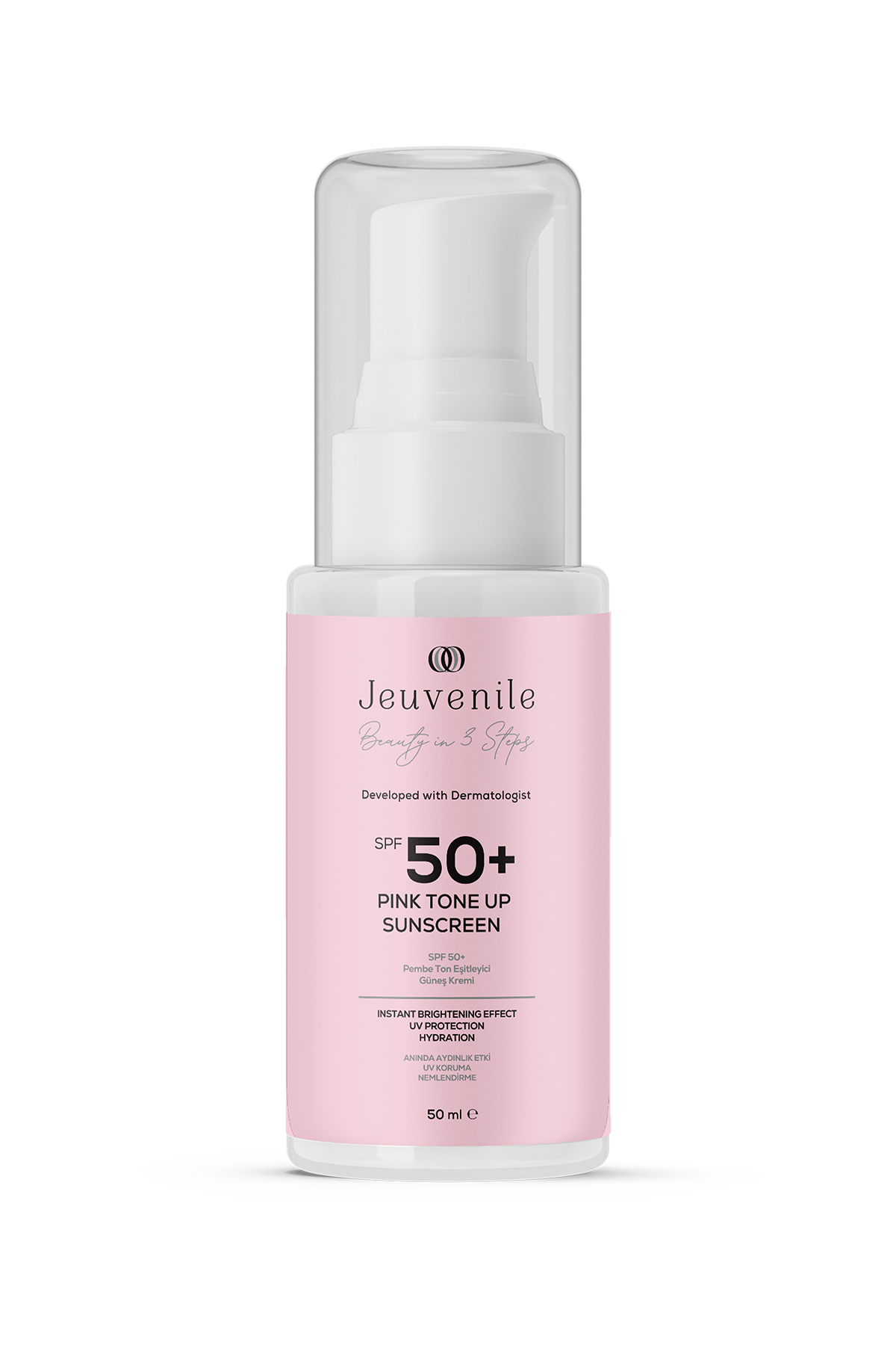 Jeuvenile SPF 50+ Centella Renkli Güneş Kremi – Pembe Ton