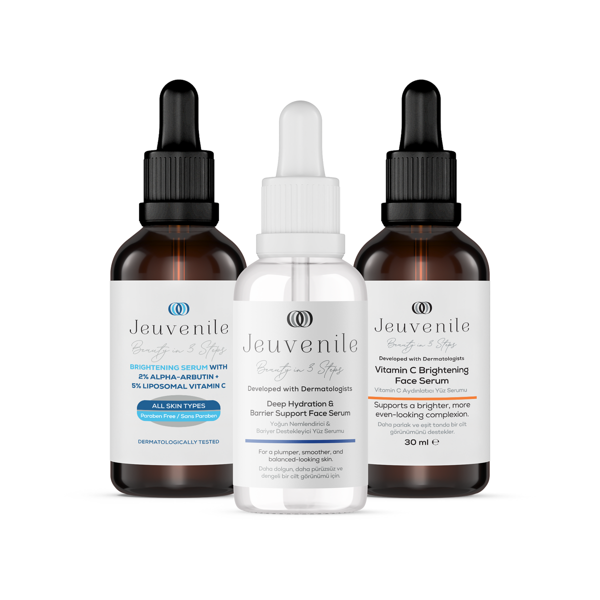 Jeuvenile Leke Karşıtı Bakım Seti – AHA & BHA + Liposomal C Vitamini