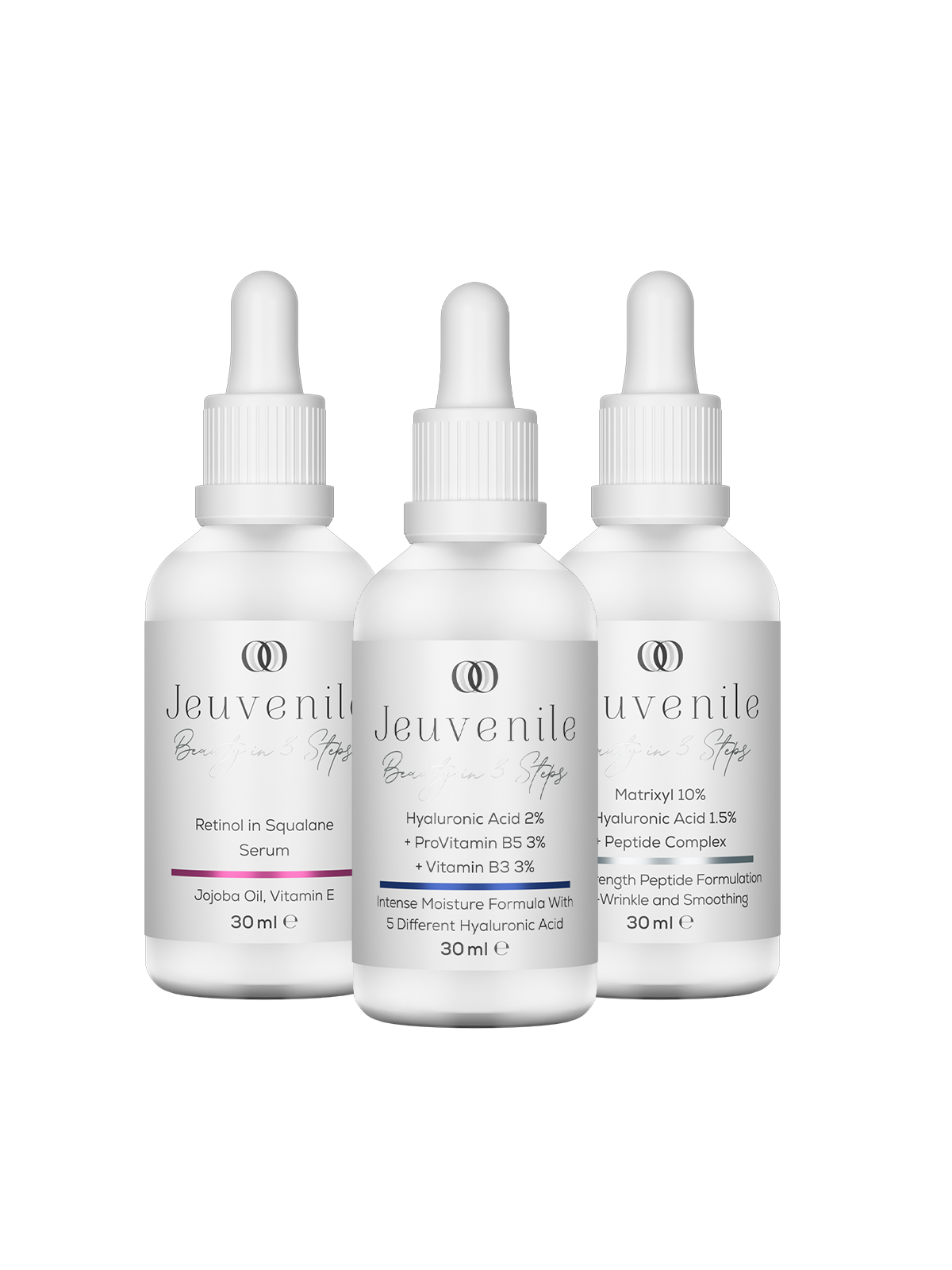 Anti-age 3'lü Serum Seti - Hyaluronik Asit %2 + Matrixyl %10 + Retinol In Squalene %1