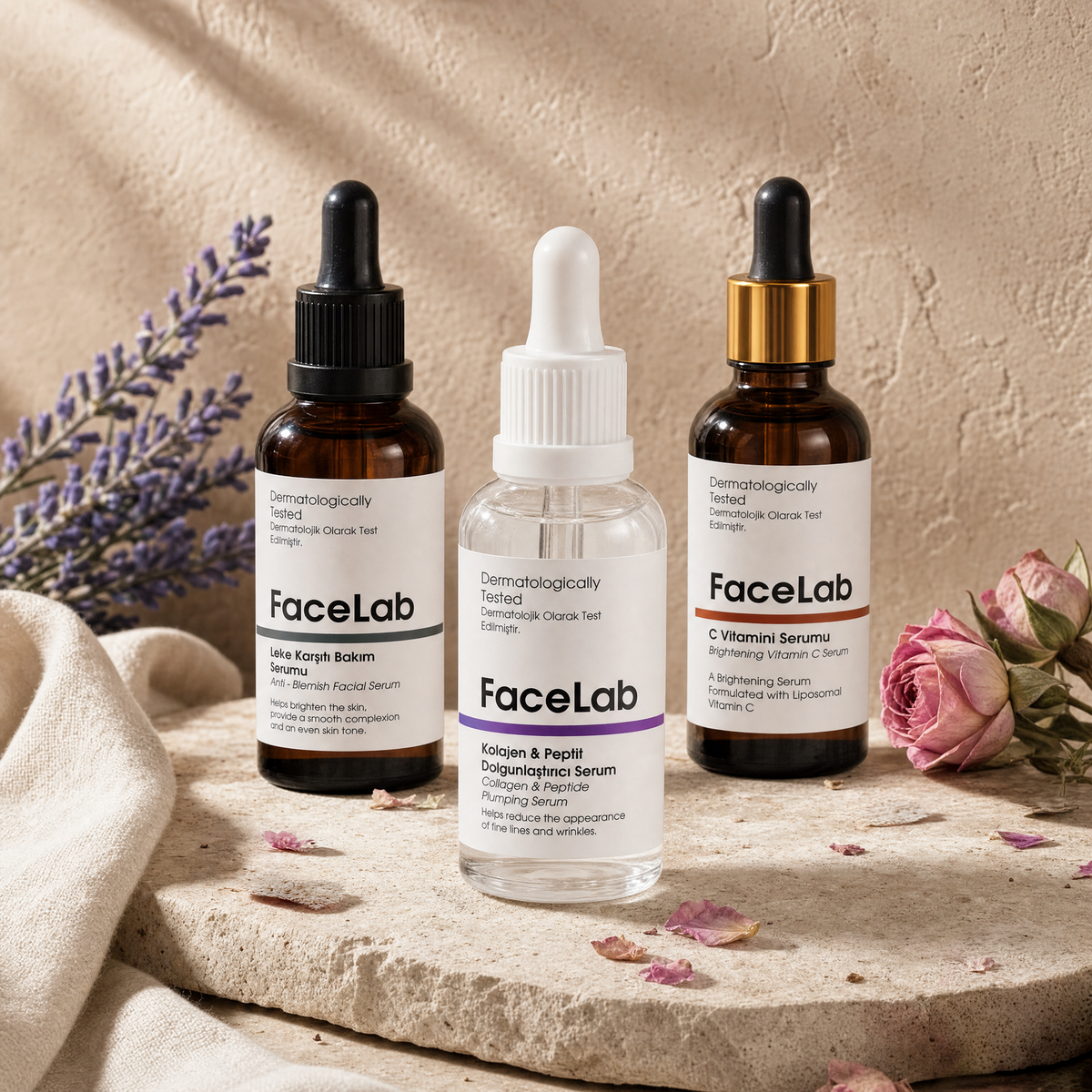 Facelab Kolajen & C Vitamini Leke Karşıtı Bakım Seti – 3'lü