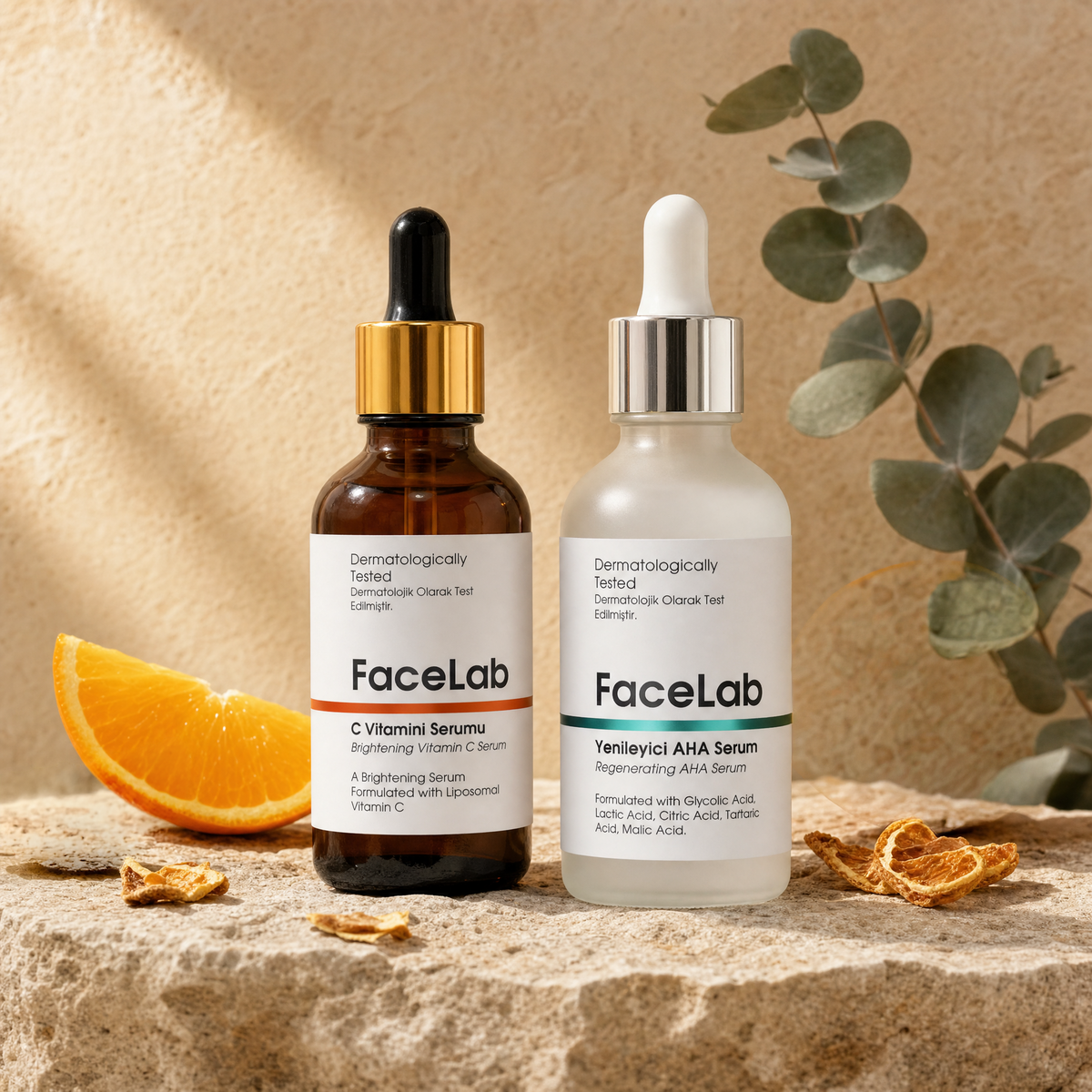 Facelab AHA Peeling & C Vitamini Serum Seti – 2'li